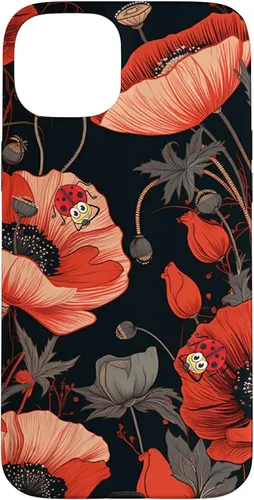 Miniatura 8 de Funda para iPhone 11 Poppy Flower Ladybug Red & Black