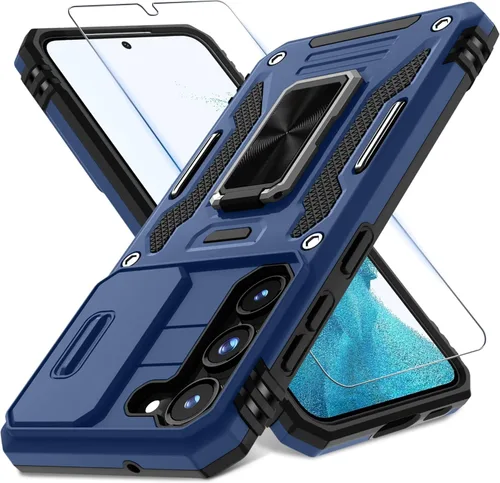 Miniatura 28 de DEERLAMN Funda para Samsung Galaxy A14 5G con Cubierta Deslizante para Cámara + Protector de Pantalla (2 Paquetes), Soporte de Anillo Giratorio