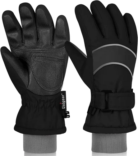 Unigear Guantes de esquí para niños, impermeables, para invierno, clima frío, snowboard y snowboard, se adaptan tanto a niños como a niñas