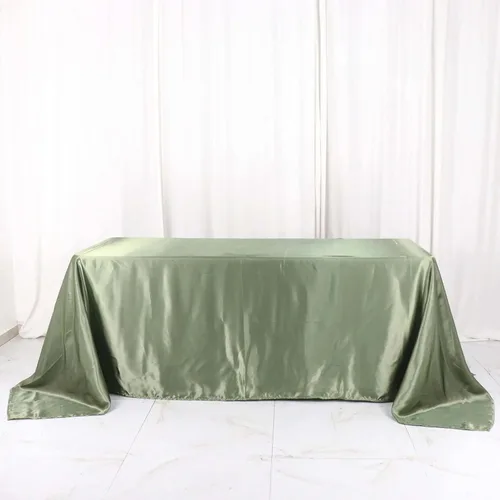 Miniatura 36 de Efavormart - Mantel rectangular de satén, 90 x 132 pulgadas, suave, oblongo, lavable, mantel decorativo de tela sedosa para bodas, fiestas, Plata