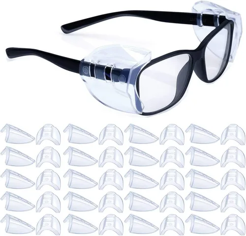 30 pares de protectores laterales de seguridad grandes, protectores laterales deslizantes, se adaptan a marcos de anteojos pequeños a medianos,