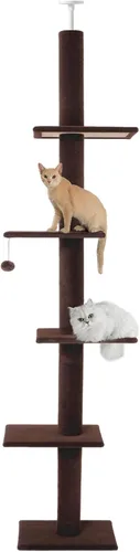 Cat Craft Árbol para Gatos de Piso a Techo Torre para Gatos 98-108" Árbol de Alfombra para Gatitos de 5 Niveles Poste Rascador y Tapete Poste para