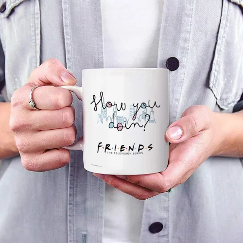 Miniatura 3 de Trend Setters Friends The Television Series – How You Doin – Mercancía oficial – Taza de café o té de cerámica blanca de 11 onzas – perfecta