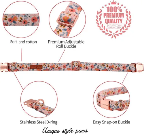 Miniatura 2 de Unique style paws - Collar para perros con lazo de corbatín, collares ajustables para perros y gatos pequeños, medianos y grandes