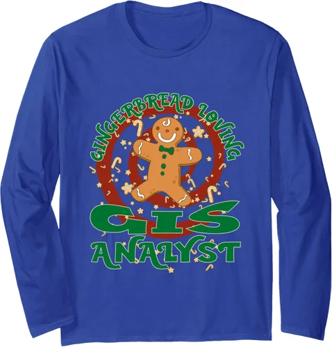 Miniatura 4 de GIS Analyst Job Gingerbread Funny Xmas Long Sleeve T-Shirt