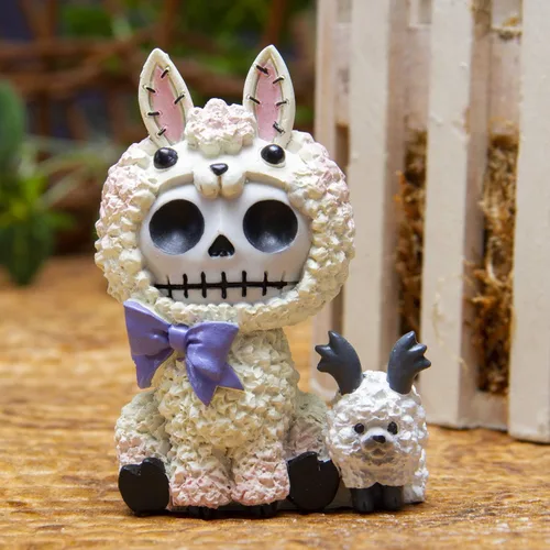 Miniatura 3 de Furrybones Summit Collection Alpaca Paco - Figura decorativa de esqueleto de alpaca y llama, camélido C