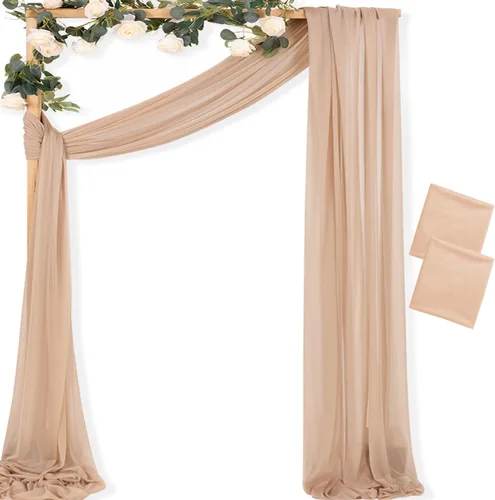 Miniatura 31 de MLMC 1 panel de tela para arco de boda azul bebé, 29 x 20 pies, cortinas de gasa extralargas transparentes de 6.6 yardas, paneles de cortinas