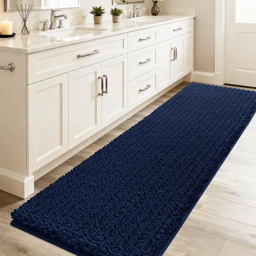 Miniatura 23 de ACCUMTEK - Juego de 2 alfombras de baño de lujo en color beige de 32"x20"+24"x17", alfombras de baño ultra suaves y gruesas absorbentes, alfombra