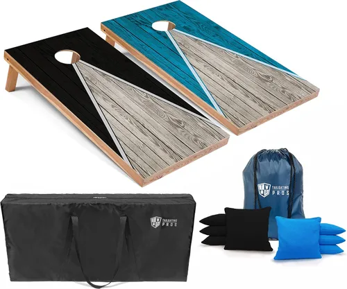 Miniatura 59 de Tailgating Pros Juego de tablero de Cornhole ligero con diseño piramidal con bolsas de frijoles y estuche de transporte, juego de cornhole
