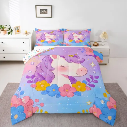 Miniatura 35 de Feelyou Lindo juego de ropa de cama de ajolote para niños y niñas tamaño twin, juego de edredón de salamandra para niños, mujeres y hombres, edredón