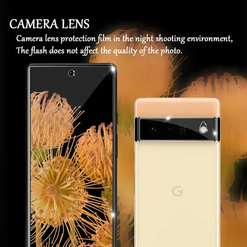 Miniatura 5 de Protector de pantalla para Google Pixel 6 5G + protectores de lente de cámara, [2+2 unidades] Protector de pantalla de vidrio templado de cobertura