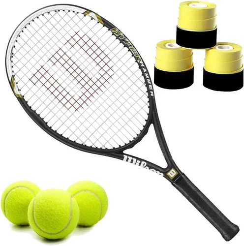 Miniatura 9 de Wilson Hyper Hammer 5.3 110 - Juego o kit de raqueta de tenis recreativa preencordada con overgrips y una lata de pelotas de tenis reguladoras