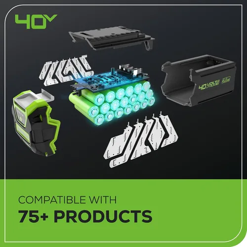 Miniatura 11 de Greenworks Soplador/barredora de hojas de 40 V, 150 MPH / 135 CFM, ligero, silencioso, con batería de 2.0 Ah y cargador, perfecto para el cuidado