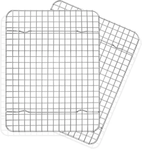 TeamFar Rejilla de Enfriamiento, Paquete de 2 Rejillas de Acero Inoxidable para Hornear para Cocinar, Asar, Asar a la Parrilla, Secar, 11.75'' x 9''