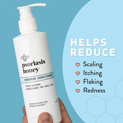 Miniatura 4 de PSORIASIS HONEY Acondicionador renovador - Tratamiento de cuero cabelludo seco - Crema de psoriasis para cabello seco - Aceite de coco hidratante