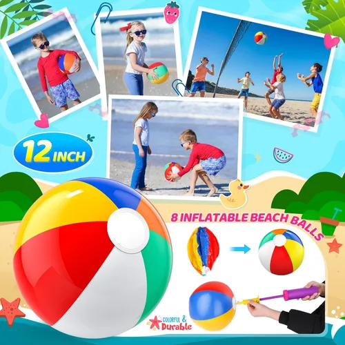 Miniatura 3 de Recuerdos de fiesta en la piscina - 48 juguetes de piscina para niños de 3 a 8 años, bolas de playa a granel, cubo de arena y palas, gafas de sol 48