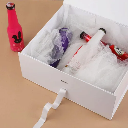 Miniatura 4 de GoooodGift Caja de regalo grande blanca de 13 x 11 x 5.3 pulgadas, caja de regalo con tapa cierre magnético, Navidad, cajas de regalo plegables