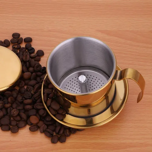 Miniatura 6 de Filtro de café vietnamita, cafetera gotera, taza de prensa portátil de acero inoxidable, infusor manual para oficina, hogar, cocina, campamento