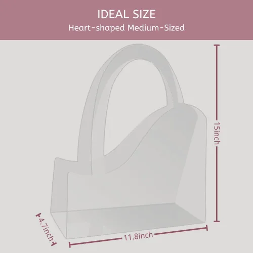 Miniatura 5 de Foxegg 12 bolsas de flores transparentes para ramos, bolsa de regalo floral transparente con asa y cinta, suministros de floristería, embalaje