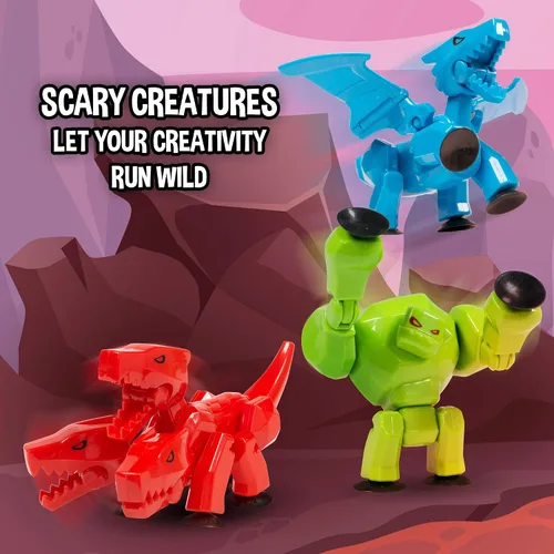 Miniatura 5 de StikBot Zing Mega Monsters 3 unidades, juego completo de 3 figuras de acción de monstruo posables, Cerberus, Gigantus y Scorch