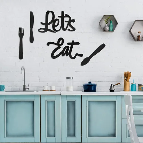 Miniatura 4 de Jetec 5 carteles de decoración de pared de cocina, tenedor, cuchara, cuchillo, decoración de cocina, letrero rústico de madera para decoración