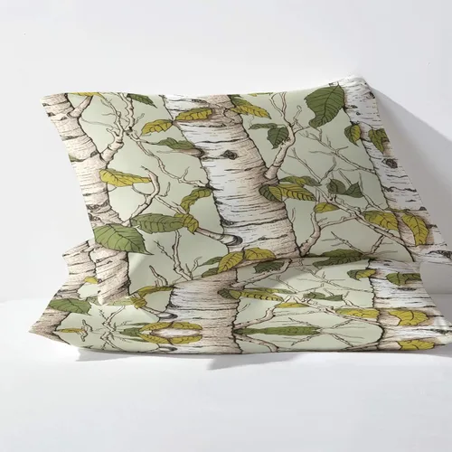 Miniatura 3 de Juego de sábanas de abedul tamaño individual, sábanas de bosque, sábanas y fundas de almohada estampadas de 3 piezas, sábana bajera ajustable
