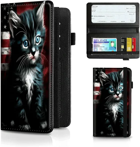 Miniatura 128 de Funda para chequera para hombres y mujeres, cartera de cuero RFID con ranuras para tarjetas de crédito, soporte de cheques duplicados personales
