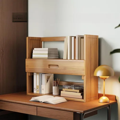 Miniatura 8 de JHDXL Organizador de escritorio para la parte superior del escritorio, gabinete de escritorio con deflector, estante de almacenamiento de escritorio
