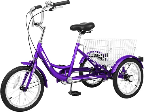 Miniatura 11 de LILYPELLE Triciclo triciclo de 16 pulgadas para principiantes y bicicletas de 3 ruedas de una sola velocidad, bicicletas de tres ruedas con cesta