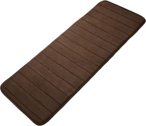 Miniatura 11 de uxcell Alfombra de baño de espuma viscoelástica, tapete absorbente para la cocina, tapete suave y cómodo para suelos de cocina y baño, 63 x 24 Beige