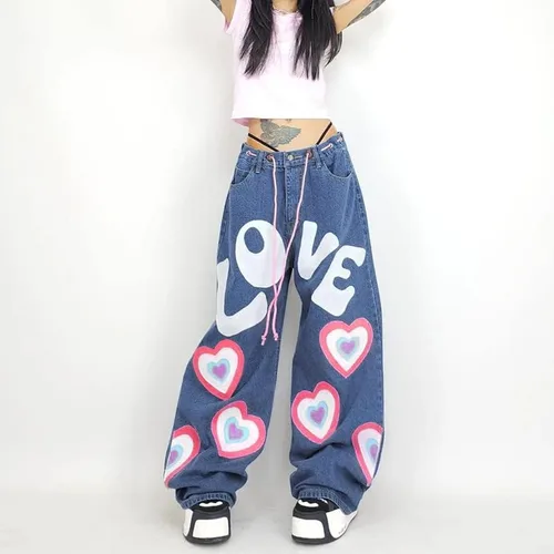 Miniatura 5 de Lokkcy Pantalones de mezclilla de cintura baja para mujer Y2K, pantalones cargo largos de pierna recta con bolsillos, jeans holgados casuales Y2K