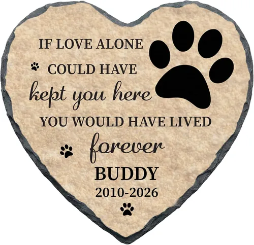 Miniatura 10 de Placa conmemorativa personalizada para mascotas, placa conmemorativa para mascotas, regalo de pérdida de corazón, caballo, perro o gato (S-013)