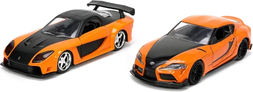 Miniatura 4 de Jada Fast & Furious 1:32 Han's Mazda RX-7 y Toyota GR Supra - Paquete doble de autos fundidos, juguetes para niños y adultos