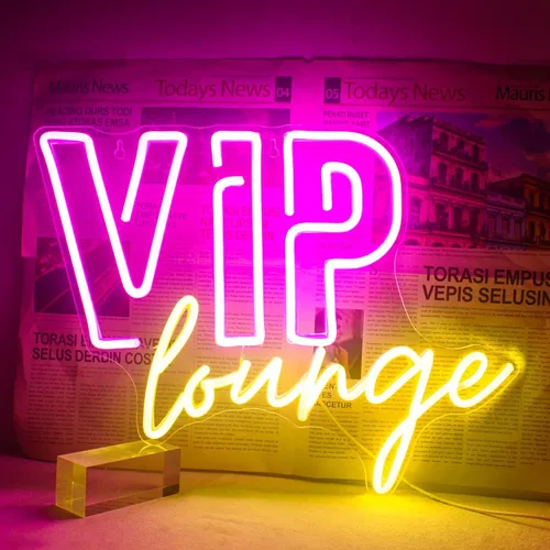 Miniatura 9 de Horseneon VIP Lounge - Letreros de neón para decoración de pared, letreros de luces de neón VIP para decoración de habitación, letrero de luz LED