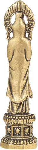 Miniatura 7 de FENGSHUI-CAISHEN Pequeña estatua de cobre Guan Yin, hecha a mano para meditar la decoración zen, pequeña figura de Quan Yin, Baby Kwan Yin