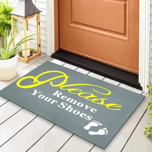 Tapete divertido para puerta delantera, tapete de bienvenida de 2 x 3 pies, tapete de goma fina antideslizante para exteriores, impermeable,