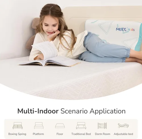 Miniatura 7 de MLILY - Colchón individual en una caja, colchón de 5 pulgadas fabricado en EE. UU. para cama de niños, tamaño individual, somier individual, espuma