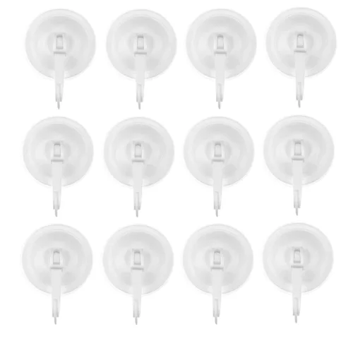 Ganchos de ventosa, paquete de 12 – Sistema de bloqueo – Potencia de succión al vacío extra fuerte – Perchas ideales para cocina o baño – para