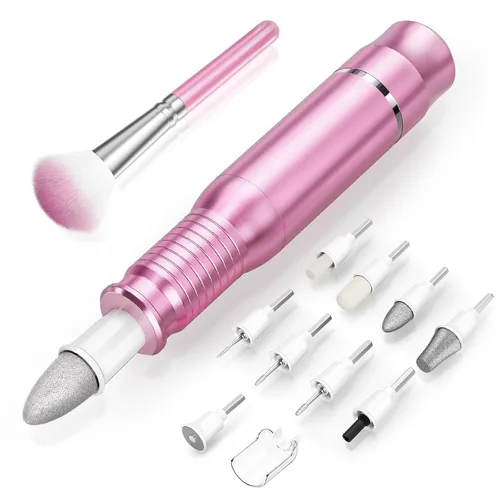 Miniatura 8 de Subay Juego de taladro eléctrico para uñas, 25000 rpm, kit profesional de manicura y pedicura para pies, manos y cutículas gruesas, 11 en 1