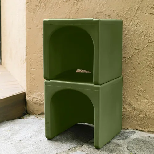 Miniatura 10 de ECR4Kids juego de mesa Tri-Me y silla Cube, muebles multiusos, verde Hunter, 3 piezas Verde cazador