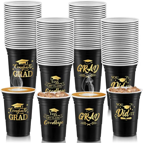 Miniatura 11 de Yinder 48 vasos de plástico desechables para fiesta de graduación, decoraciones de graduación de 16 onzas, tazas de estadio de grado 2026, bebidas