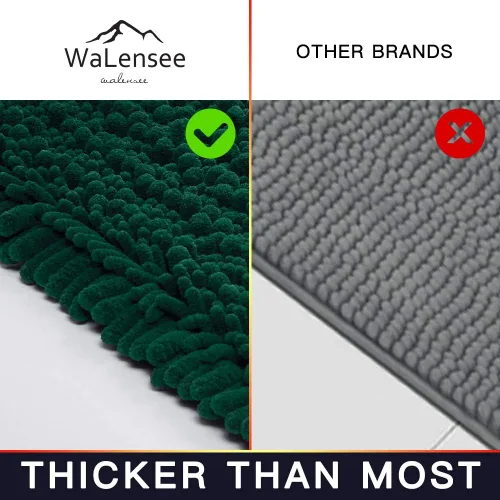Miniatura 52 de Walensee Alfombra de baño antideslizante (24x17 pulgadas, rosa polvoriento) absorbente de agua, súper suave, lanuda de felpilla, lavable a máquina