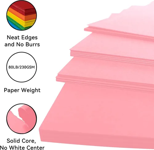 Miniatura 2 de 25 hojas de papel de cartulina rosa claro, cartulina de 8.5 x 11 pulgadas para Cricut, papel de construcción grueso para hacer tarjetas, álbumes