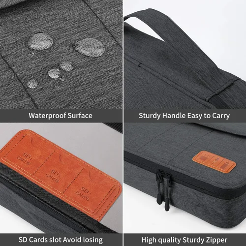 Miniatura 6 de HOLIMET Bolsa organizadora de cables, bolsa de accesorios electrónicos, doble capa para viajes, bolsa organizadora de almacenamiento de cables