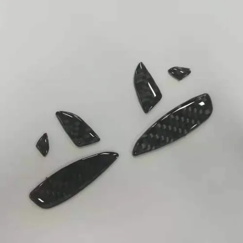 Miniatura 8 de YIWANG Adhesivo interno de lentejuelas 3D de botón de asiento de automóvil de fibra de carbono suave para Mercedes Benz C GLC Clase W205 X253