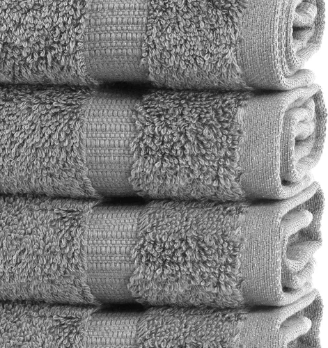 Miniatura 3 de Chakir Turkish Linens - Toallas turcas de 100% algodón, suaves y absorbentes (4 paños, color gris)