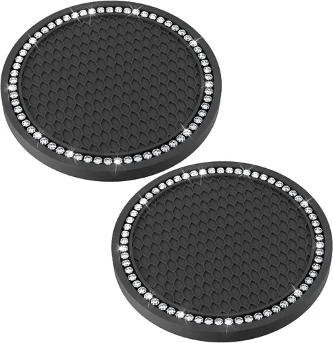 Miniatura 8 de BFXM 2 PCS Posavasos Brillantes para Portavasos de Auto, 2.75 pulgadas Diamante Universal Antideslizante de Silicona Posavasos para Portavasos
