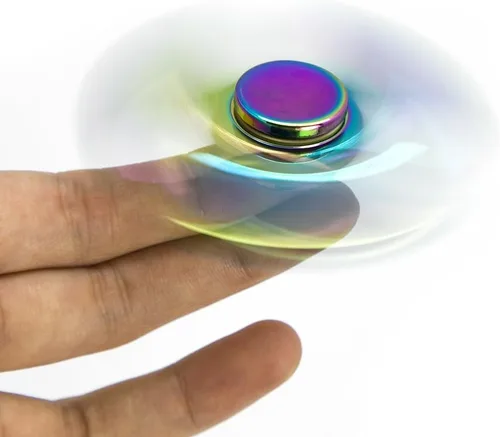 Miniatura 4 de Fidget Spinner de metal arco iris antiansiedad, alivia el aburrimiento, hiperactividad.