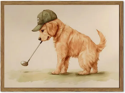Miniatura 9 de Juego de 3 arte de pared vintage de golf, pinturas deportivas de mediados de siglo, arte de paisaje de campo de golf verde retro, cuadro de arte