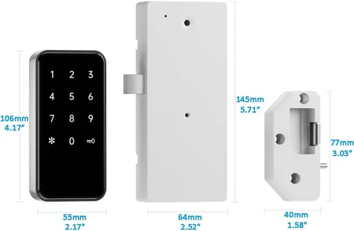 Miniatura 2 de Bloqueo RFID: cerraduras digitales sin llave con contraseña y acceso a tarjetas, modos de desbloqueo doble y único, uso público/privado, teclado